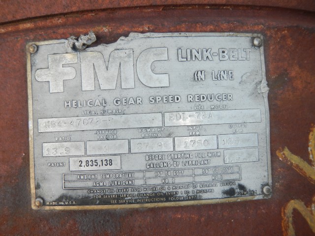FMC Link - Belt EDI-72A 37.8 HP, 1750/125 RPM Gear Reducer