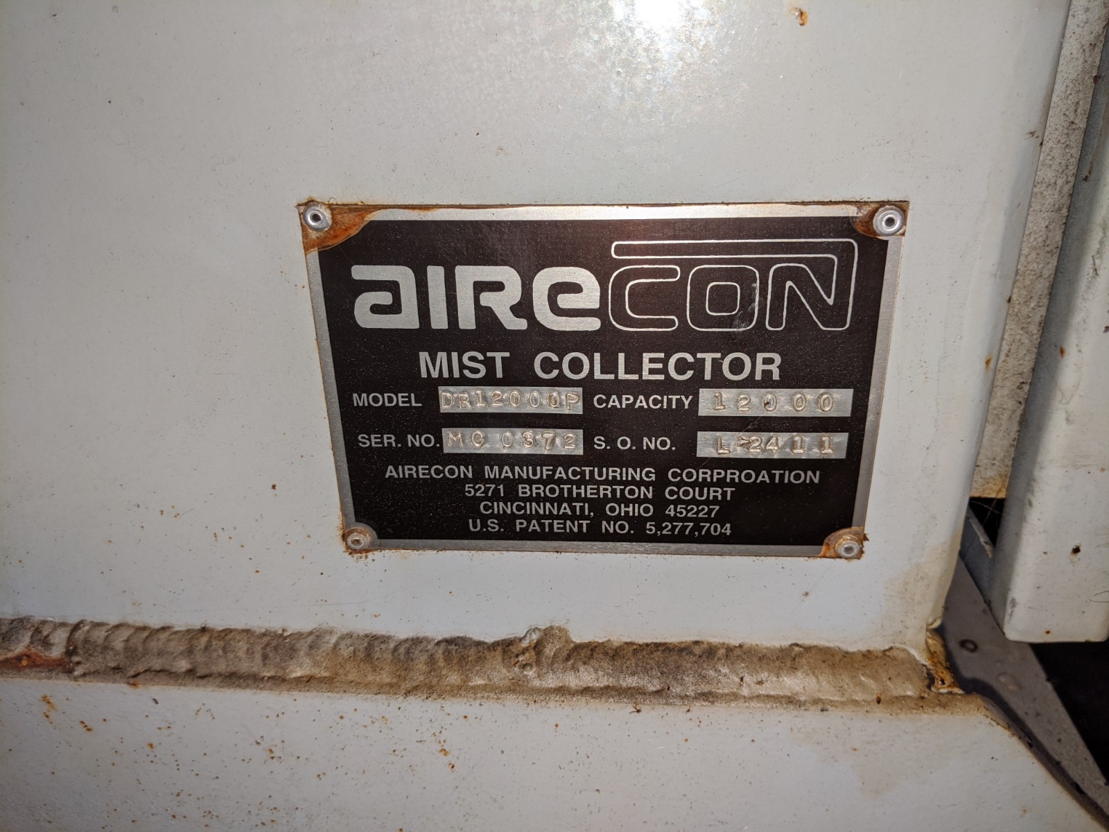 Airecon DR12000P Mist Collector, 12000 Capacity