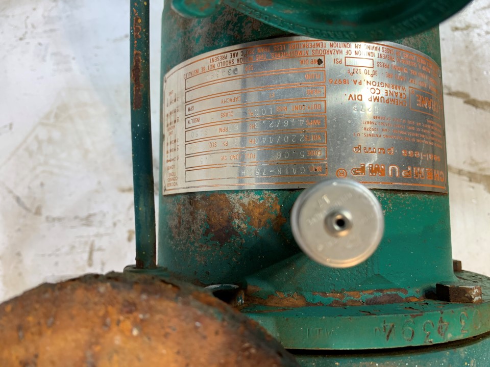 Chempump GA-1K-751H 1x3/4-4 Ductile Iron Pump, Transamerican Equipment ...