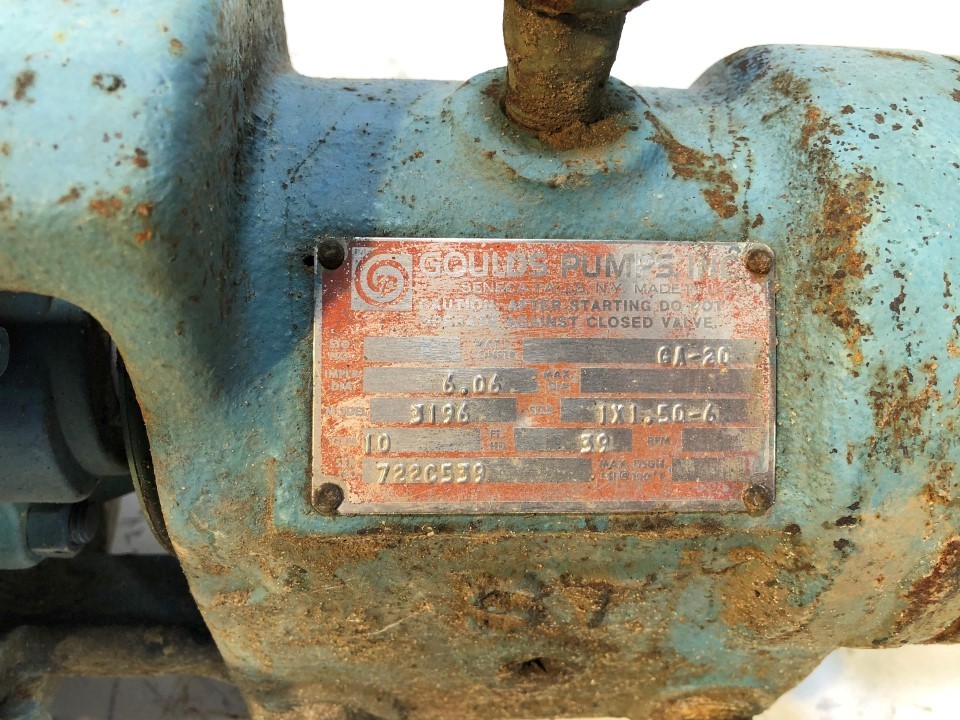 1.5x1-6/6 Goulds 3196ST Centrifugal Pump GA20/316SS, Transamerican ...
